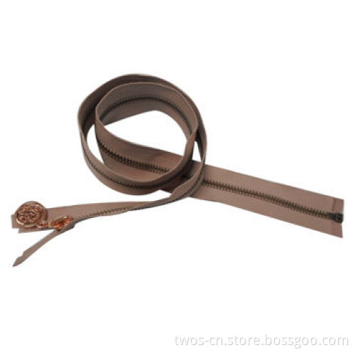 #5 Open End Metal Zipper, Made of Alloy + Cloth